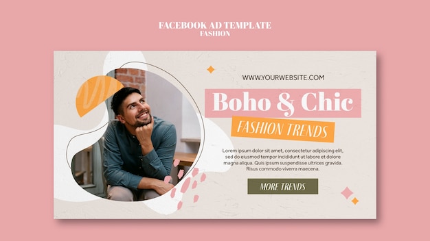 PSD gratuito modello di annuncio facebook moda design piatto