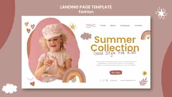 Free PSD flat design fashion landing page template