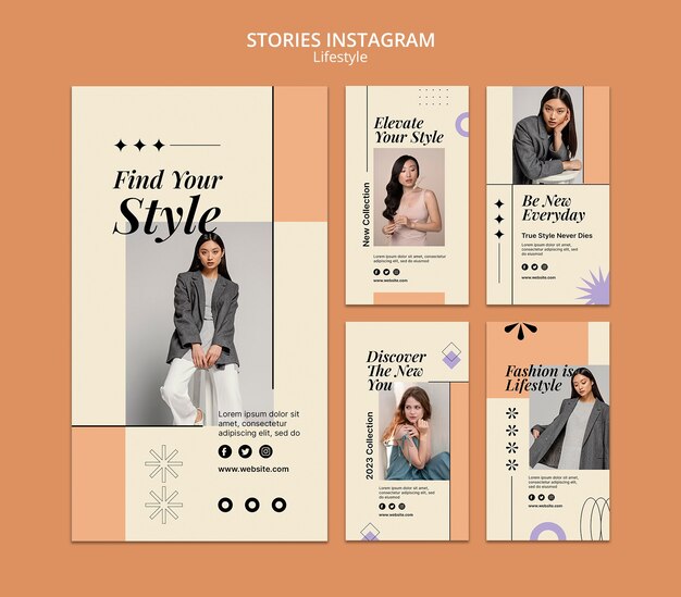 Flat design fashion lifestyle instagram stories