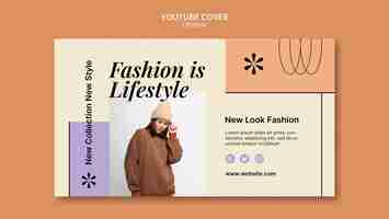 Free PSD flat design fashion lifestyle youtube cover