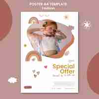 PSD gratuito modello di poster di moda design piatto