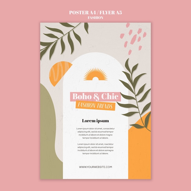 Flat Design Fashion Poster Template