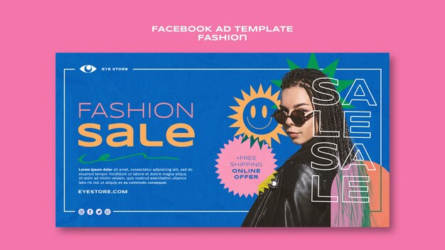Flat design fashion sale facebook ad template