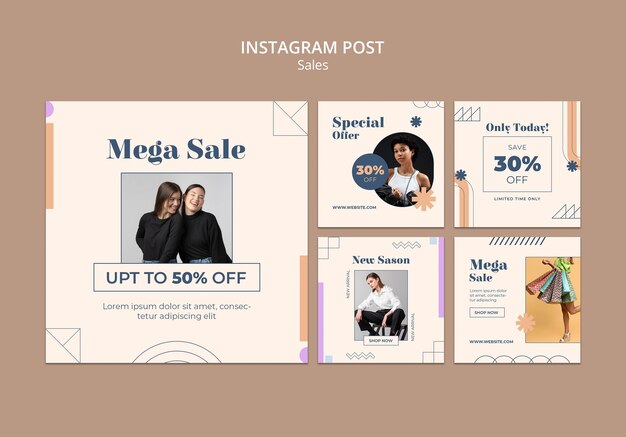 Flat design fashion sale template