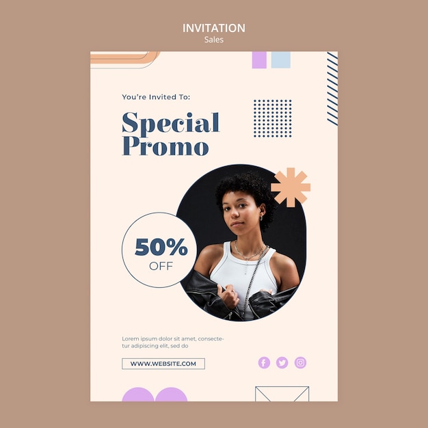 Free PSD flat design fashion sale template