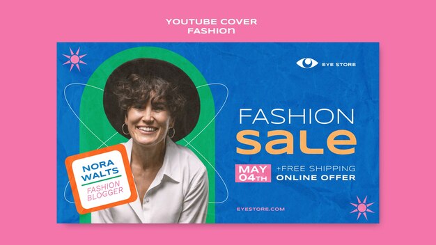 Flat design fashion sale youtube template