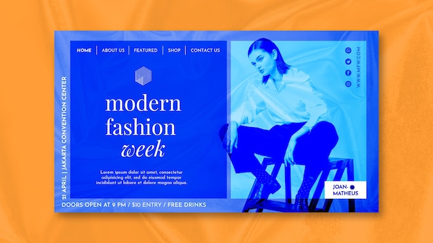 PSD gratuito modello di moda design piatto