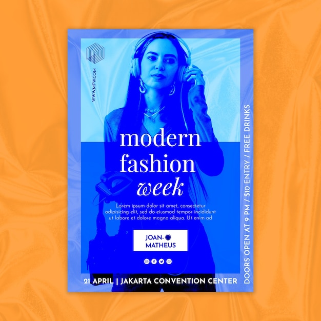 PSD gratuito modello di moda design piatto