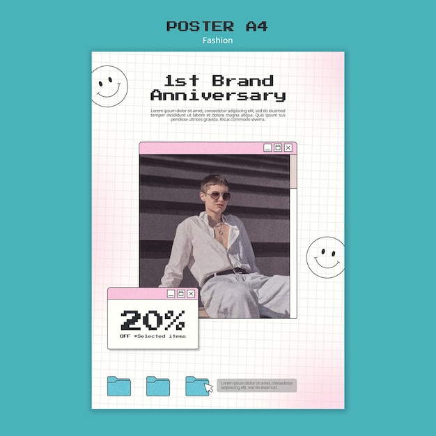 Free PSD flat design fashion template