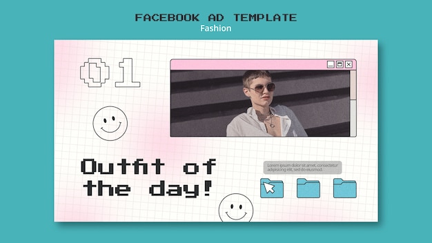 Free PSD flat design fashion template