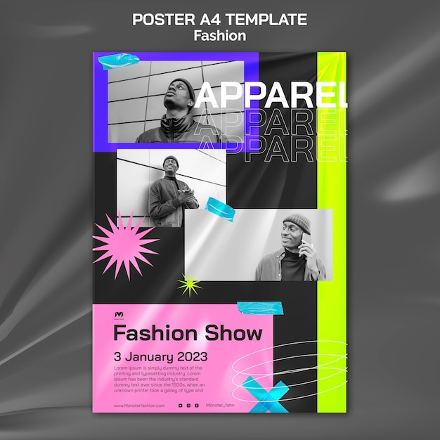 PSD gratuito modello di moda design piatto