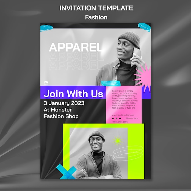 Free PSD flat design fashion template