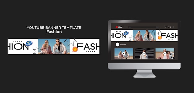 Free PSD flat design fashion template