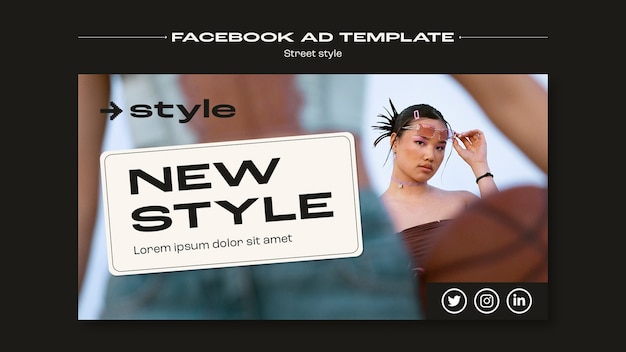 Free PSD flat design fashion template