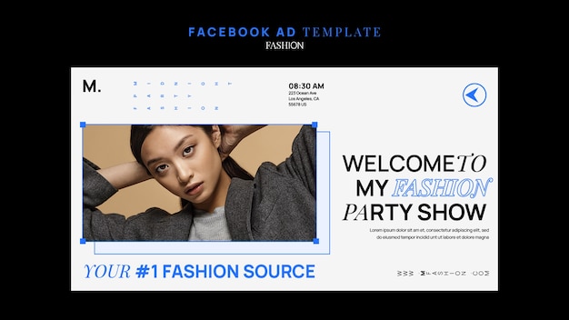 Free PSD flat design fashion template