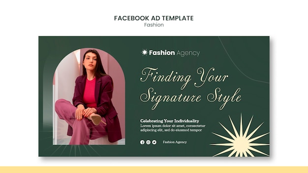 Free PSD flat design fashion template