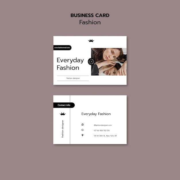 Free PSD flat design fashion trends business card template