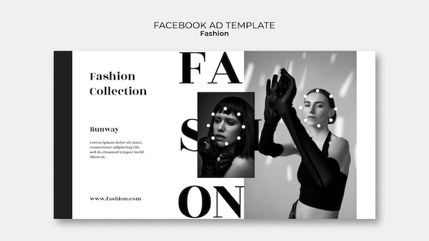 無料PSD フラットなデザインのファッショントレンドfacebookテンプレート