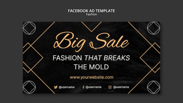 PSD gratuito modello facebook di tendenze moda design piatto