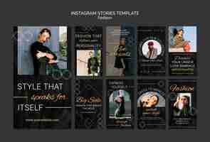 PSD gratuito storie di instagram delle tendenze della moda del design piatto