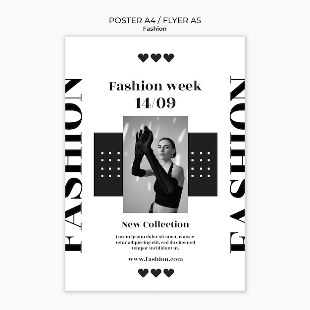 PSD gratuito manifesto delle tendenze della moda design piatto