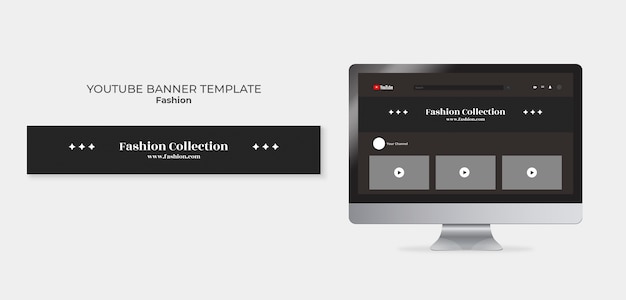 Banner youtube di tendenze della moda design piatto