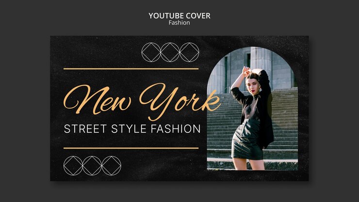 Free PSD flat design fashion trends youtube cover