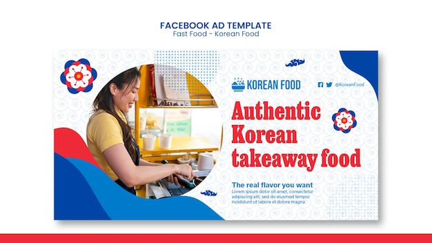 PSD gratuito modello di facebook fast food design piatto