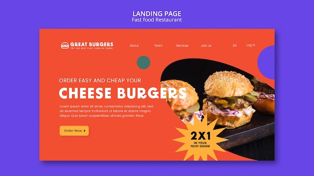 Flat design fast food template