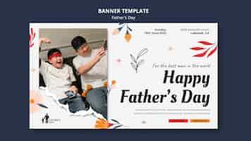 Free PSD flat design father's day banner design template