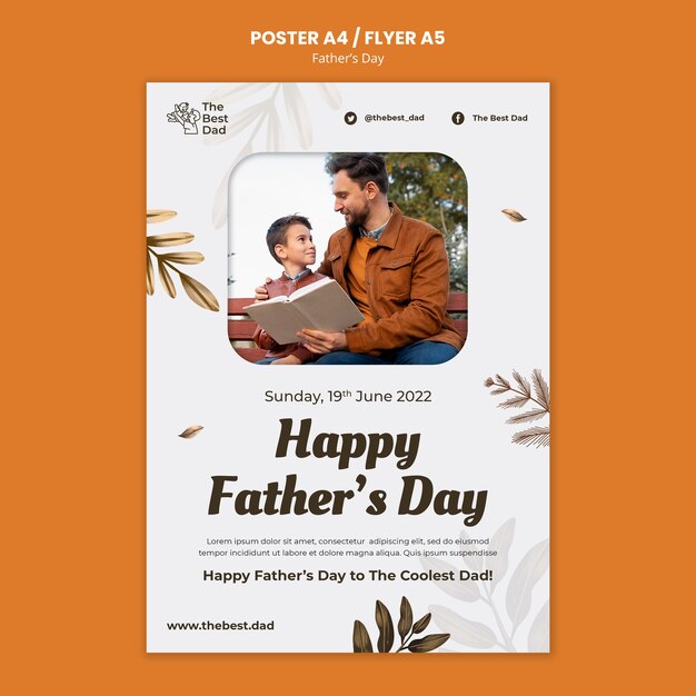 평면 디자인 아버지의 날 포스터 디자인 서식 파일