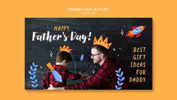 Free PSD flat design father's day youtube cover template