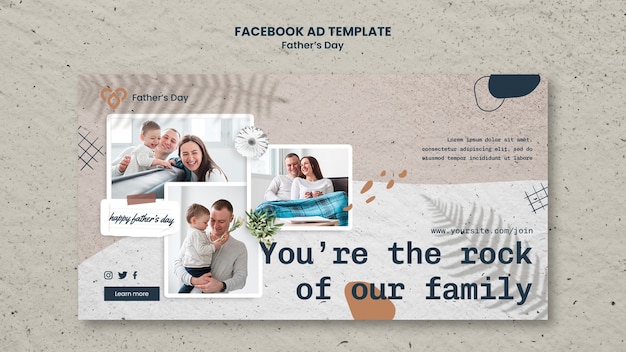 Free PSD flat design father's day youtube cover template