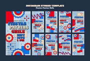 PSD gratuito flat design fiestas patrias chile storie di instagram