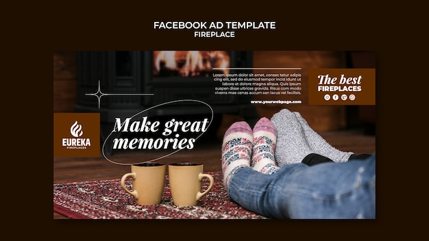 Free PSD flat design fire place template