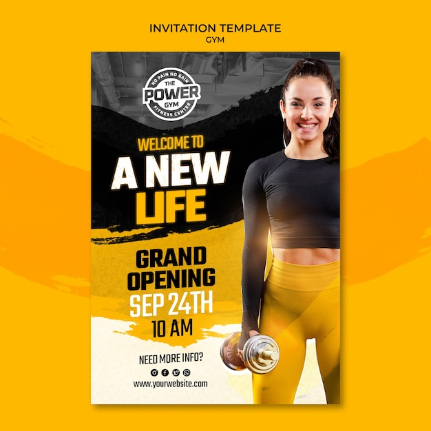 Flat design fitness and gym template