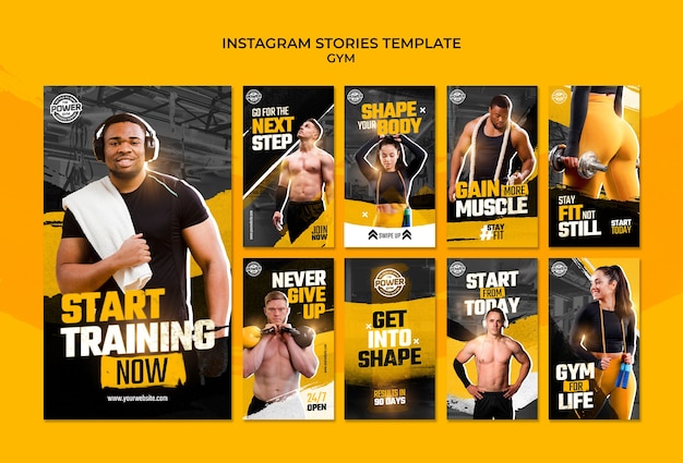 Free PSD flat design fitness and gym template