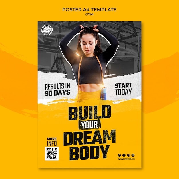 Flat design fitness and gym template