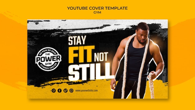 Free PSD flat design fitness and gym template