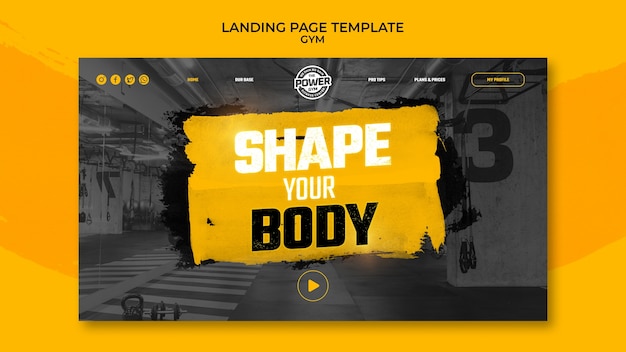 Flat design fitness and gym template