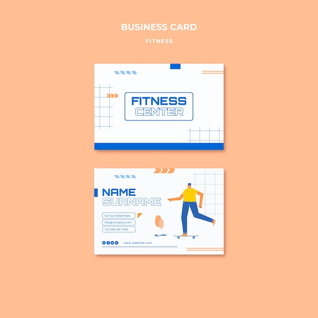 PSD gratuito modello di fitness design piatto