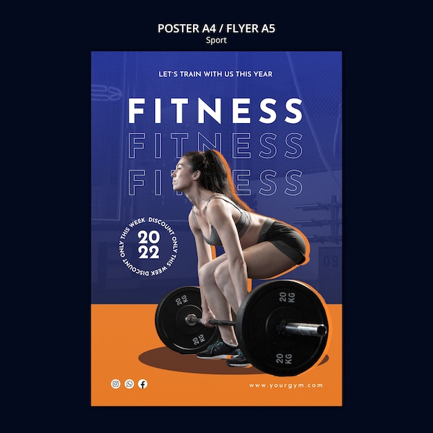 Modello di fitness design piatto