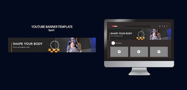 Flat design fitness template