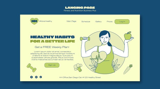 flat design fitness template