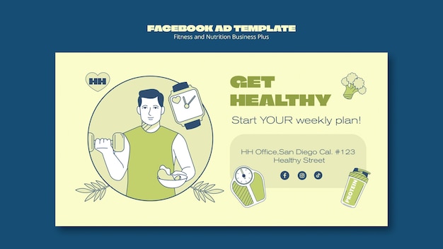 Flat design fitness template