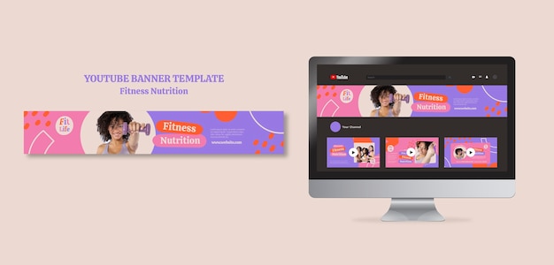 Flat design fitness template