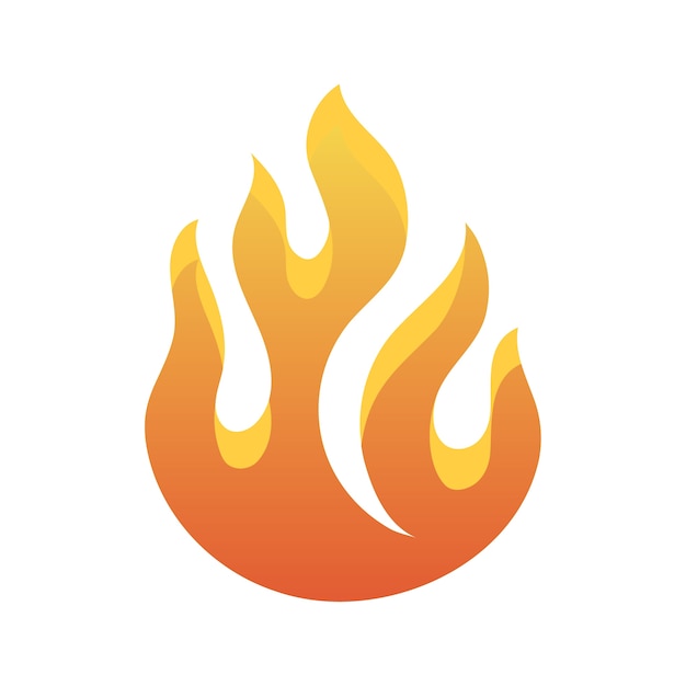 Free PSD flat design flames isolated