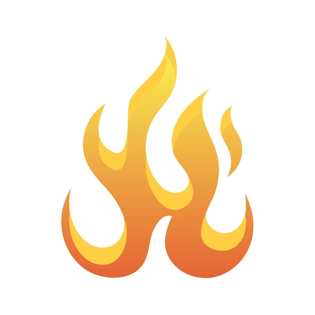 Flat design flames isolated