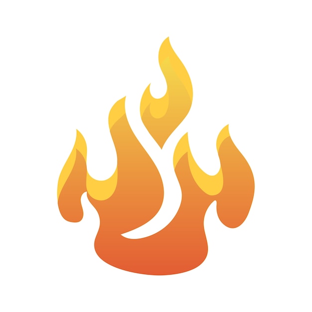 Flat design flames isolated