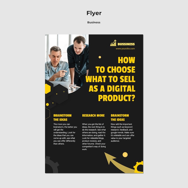 Flat design flyer business template